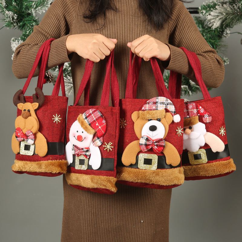 Christmas Candy Gift Tote Bag For Kids Funny Creative Santa Claus Elk Snowman Bear Handbag Small Christmas Tree Decoration Bags Christmas Candy Gift Tote Bag For Kids Funny Creative Santa Claus Elk Snowman Bear Handbag Small Christmas Tree Decoration Bags